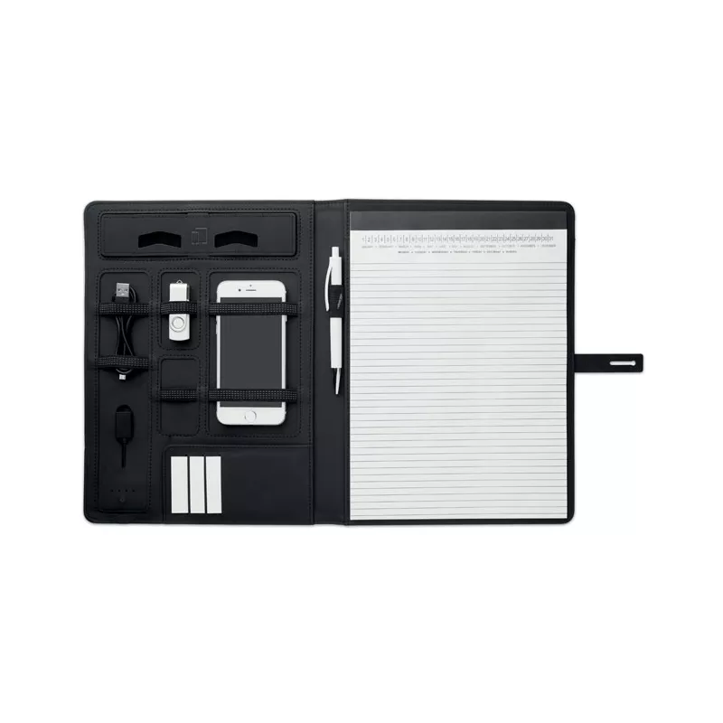 Teczka A4 z powerbankiem 4000 mAh SMARTFOLDER - Czarny (MO9401-03)