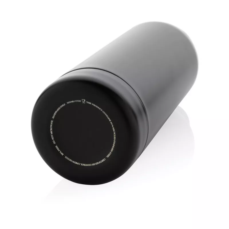 Butelka termiczna 500 ml, stal nierdzewna z recyklingu - czarny (P435.701)