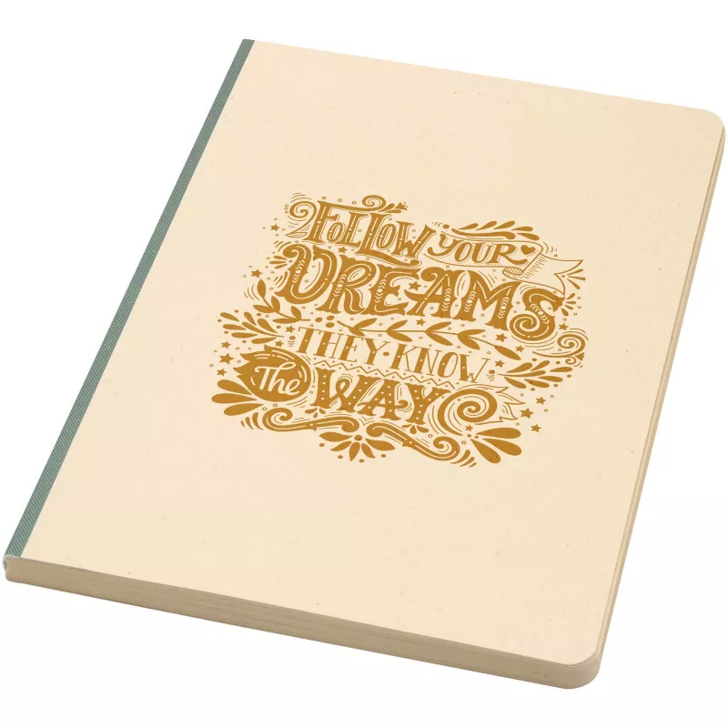 Liliana notatnik A5 z trzciny cukrowej z miękką okładką z RPET - Zielony melanż (10612561)