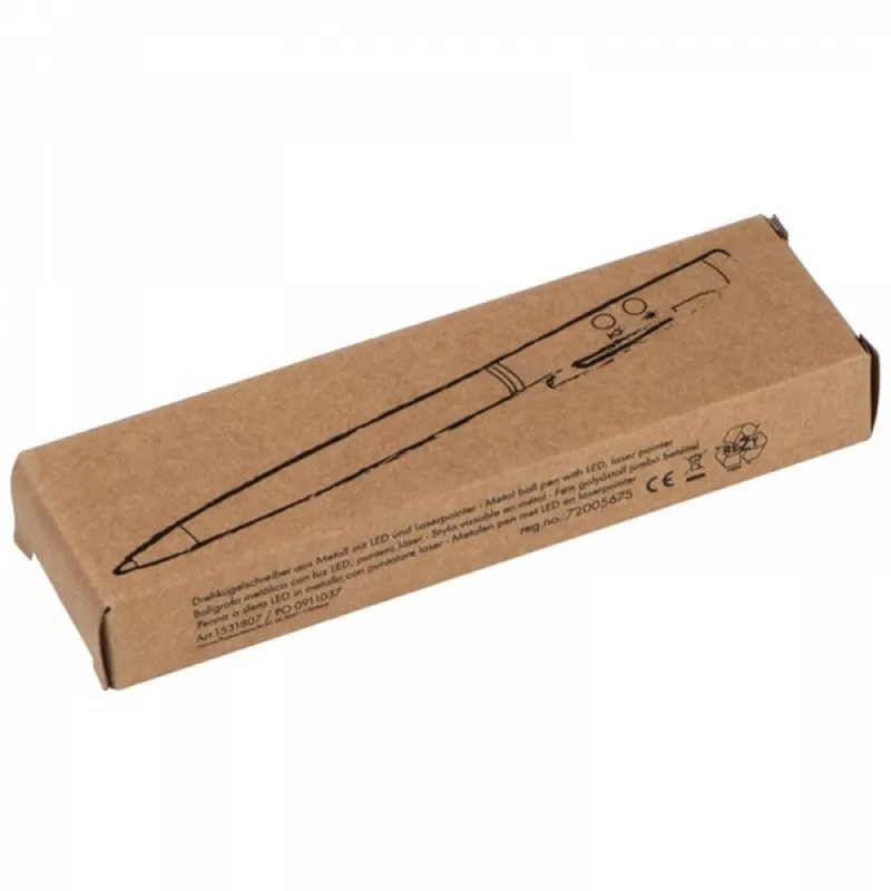 Wskaźnik laserowy metalowy z długopisem DETROIT - szary (531807)