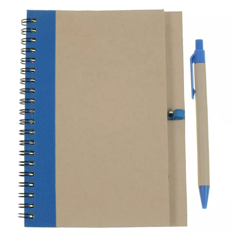 Notatnik ok. A5 z długopisem | Salvatore - niebieski (V2389-11)