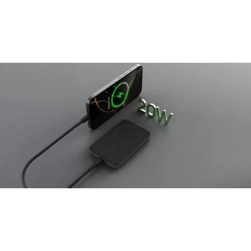 Magnetyczny, bezprzewodowy power bank 10000 mAh Aukey - czarny (VAM12-03)