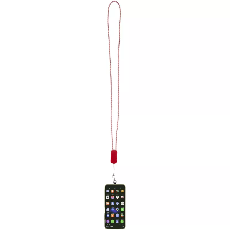 Anser smycz do smartfona z tworzyw sztucznych pochodzących z recyklingu z wbudowanym kablem 5 w 1 obsługującym moc 27 W - Czerwony (12449421)