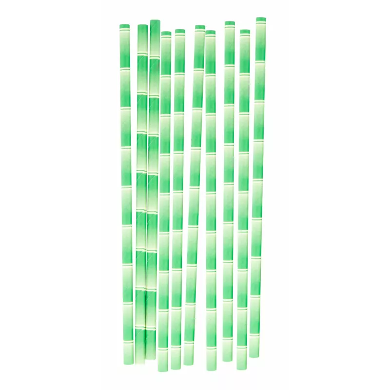 Zestaw 10 słomek papierowych BamStraw - zielony (AP800427-07)