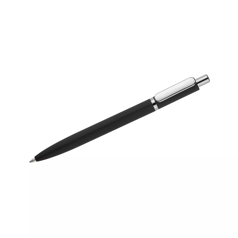 Długopis metalowy z powłoką typu soft touch ELMO - czarny (19084-02)