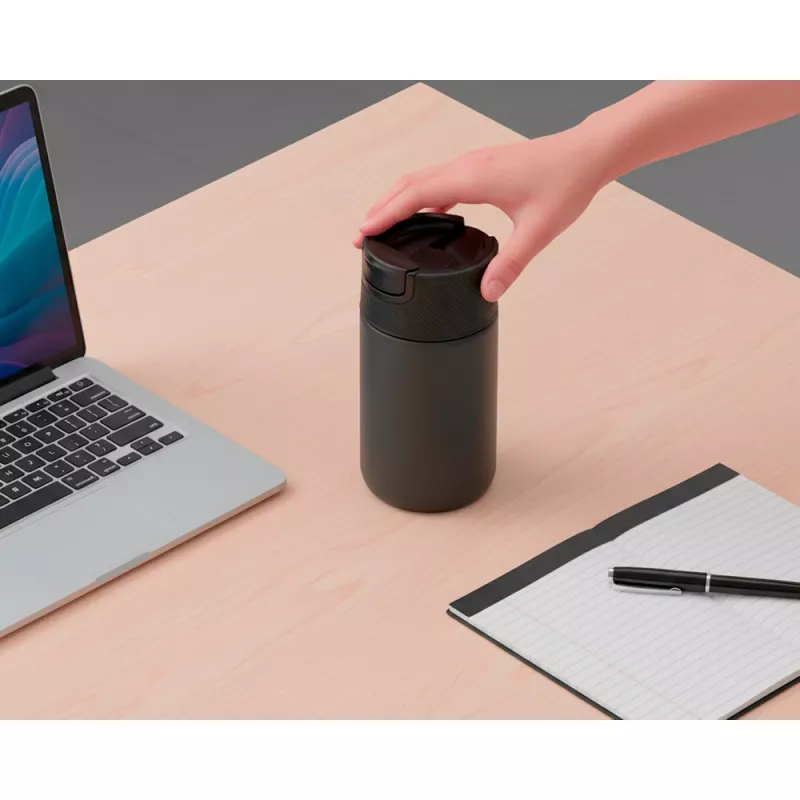 Kubek termiczny 400 ml Air Gifts z ceramiką w środku | Nabila - czarny (VA050-03)