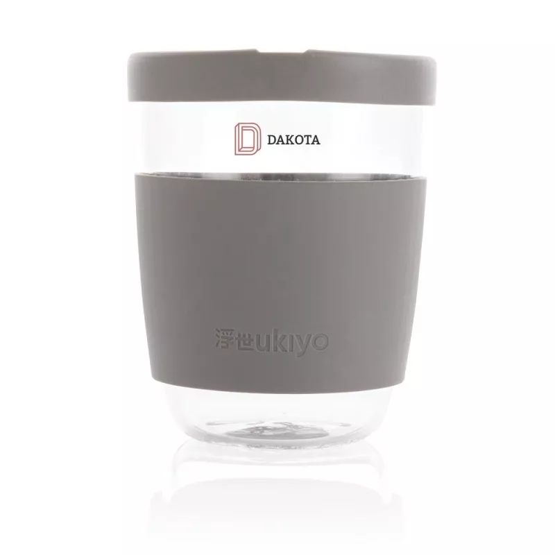 Szklany kubek podróżny Ukiyo 360 ml - szary (P432.702)