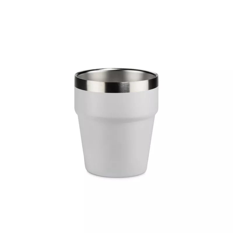 Kubek z recyklingowanej stali nierdzewnej MAKEL 300 ml - biały (16404-01)
