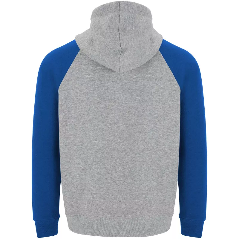Badet dwukolorowa bluza z kapturem unisex - Błękit królewski-Szary melanż (R1058-H_GREY-ROYAL)