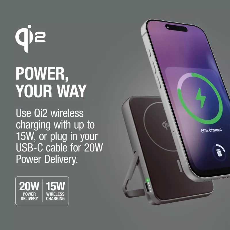 Fresh 'n Rebel Powerbank bezprzewodowy 10000 mAh kompatybilny z MagSafe - ciemnoszary (LT49745-N0060)
