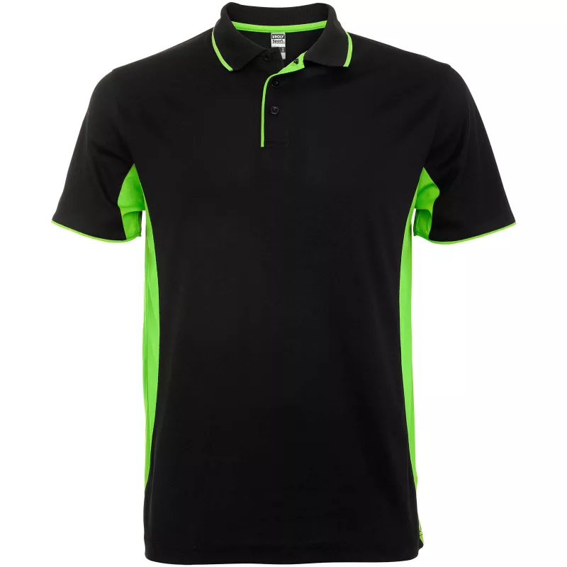 Montmelo koszulka polo unisex z krótkim rękawem - Czarny-Limonka (R0421-BLACK-LIME)