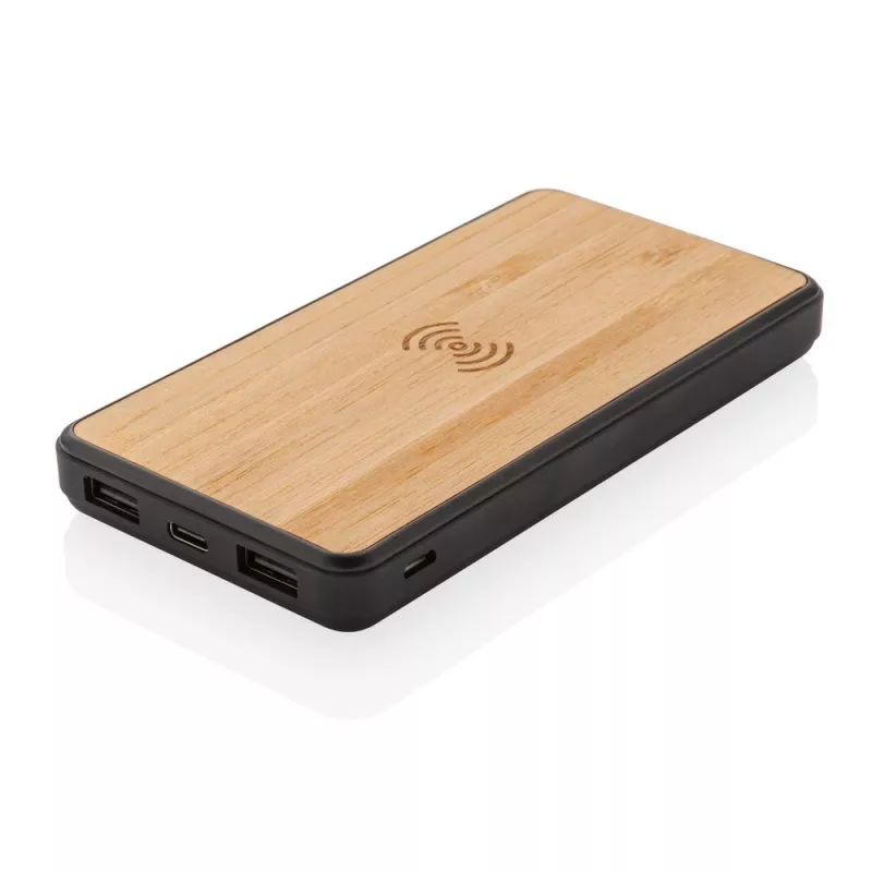 Bezprzewodowy power bank 8000 mAh, ładowarka bezprzewodowa 5W, RABS - brązowy (P322.389)