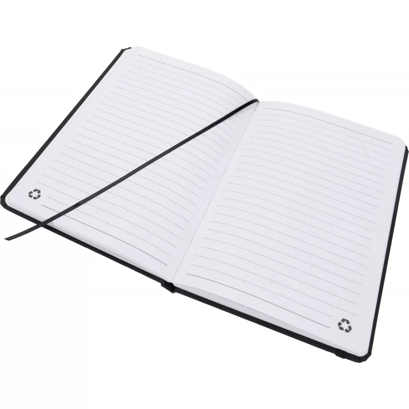 Notatnik A5 w linie z materiałów z recyklingu DOMINIK - czarny (2526103)