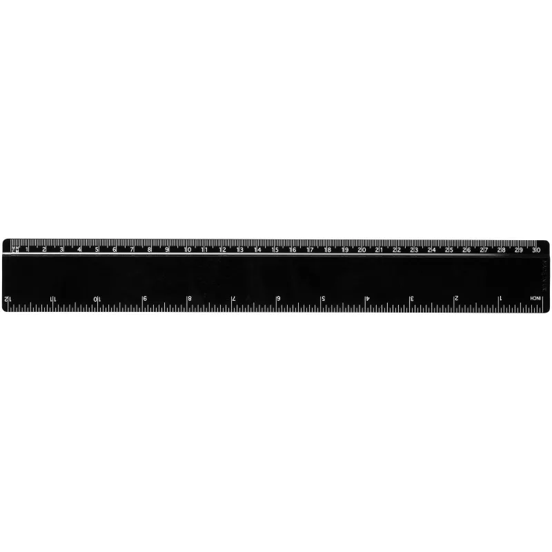 Refari linijka z tworzywa sztucznego pochodzącego z recyklingu o długości 30 cm - Czarny (21046890)