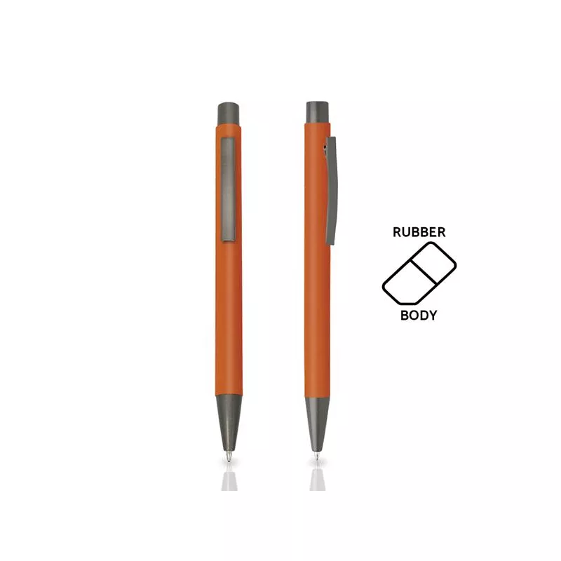 Długopis metalowy aluminiowy soft touch - Pomarańczowy (IP13148732)