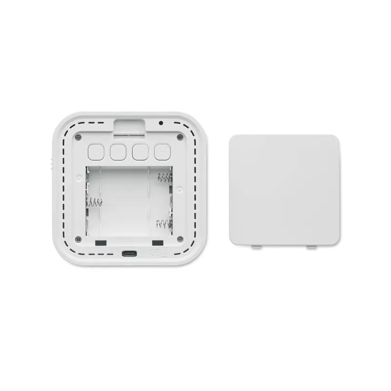 Budzik LED z tworzyw z recyklingu LUCE - Bialy (MO2299-06)