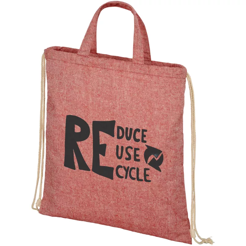 Plecak Pheebs bawełniany z recyklingu o gramaturze 210 g/m², 38 x 42 cm - Czerwony melanż (12046091)