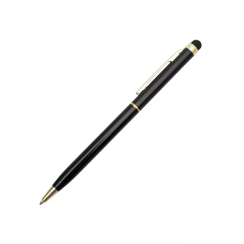 Długopis aluminiowy Touch Tip Gold - czarny (R73409.02)