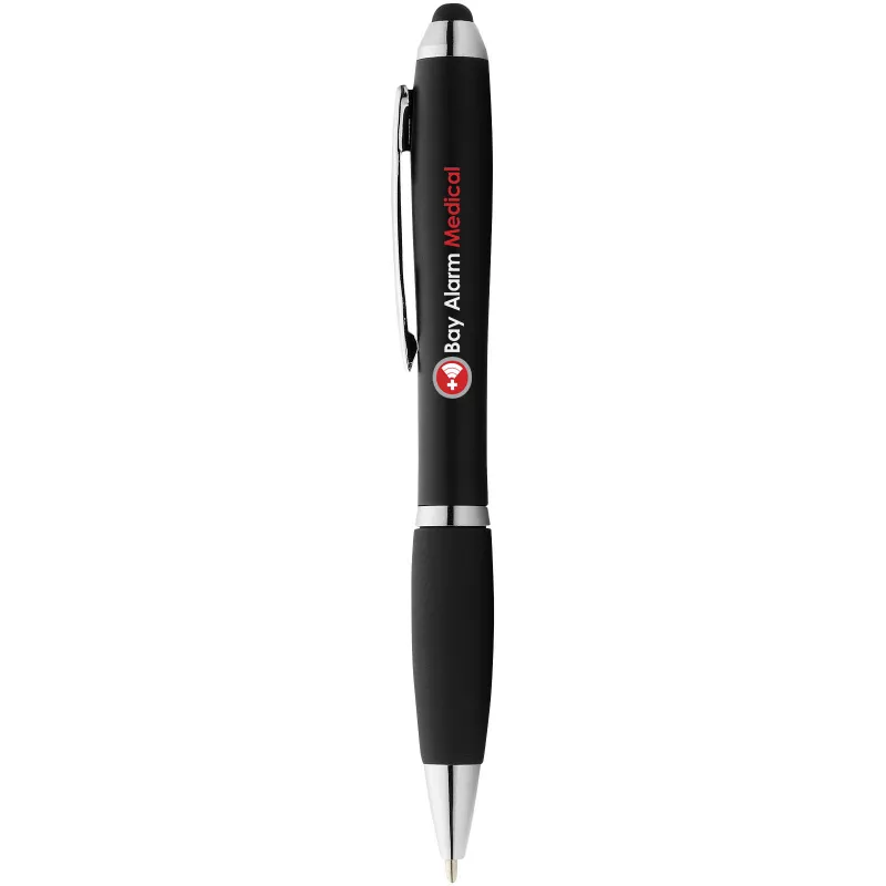 Długopis z kolorowym stylusem i czarnym uchwytem Nash - Czarny (10690300)