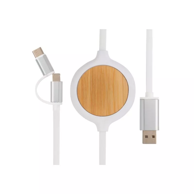 Kabel do ładowania 3 w 1, ładowarka bezprzewodowa 5W - biały (P302.253)