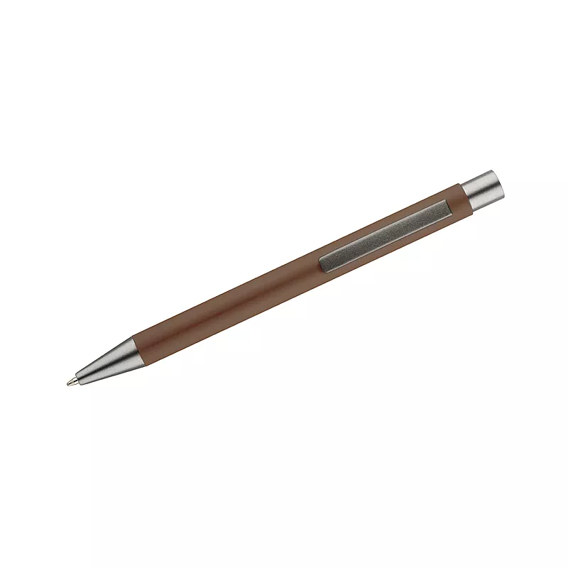 Długopis aluminiowy z gumowaną powierzchnią GOMA - brązowy (19617-09)