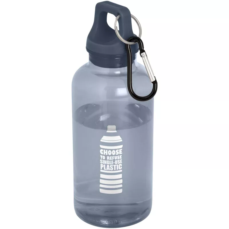 Oregon butelka na wodę o pojemności 400 ml z karabińczykiem wykonana z tworzyw sztucznych pochodzących z recyklingu z certyfi - Hale Blue (10077855)