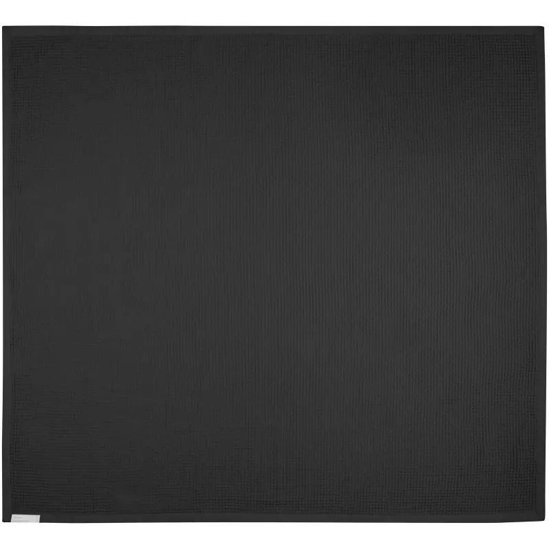 Koc reklamowy z bawełny o waflowej strukturze 150 x 140 cm Abele  - Czarny (11333790)