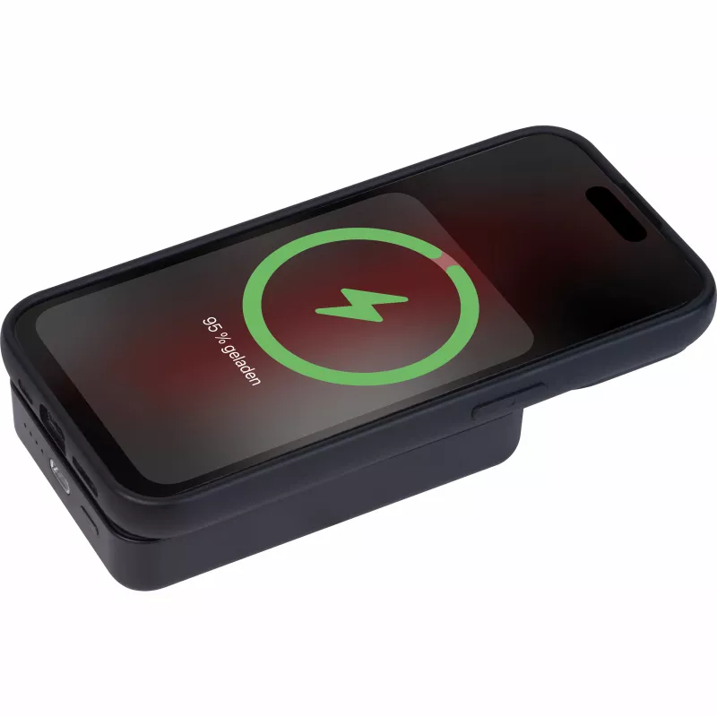Power bank magnetyczny z ABS z recyklingu 10000 mAh DONNA - czarny (3543503)