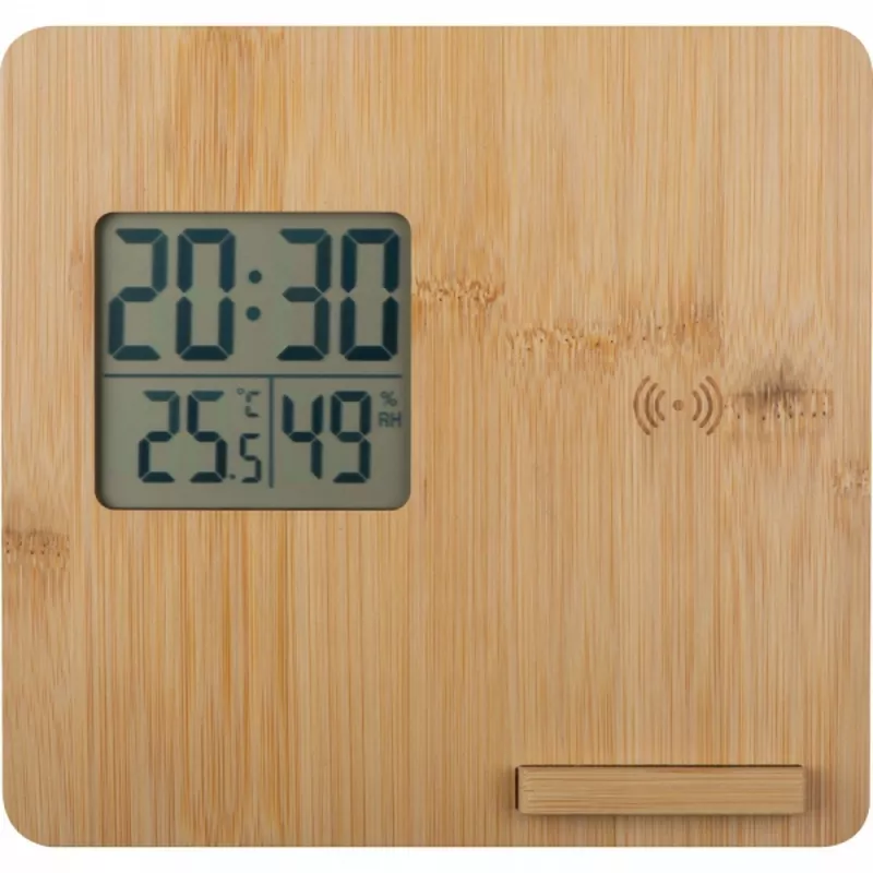 Stacja pogodowa z ładowarką indukcyjną BRUNO - beżowy (3319413)