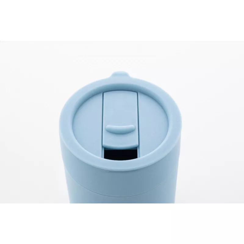 Ceramiczny kubek podróżny pokryty silikonem Liberica 300 ml - jasnoniebieski (AP800549-06V)