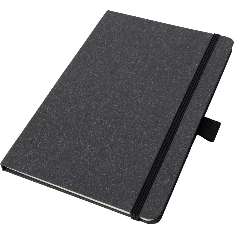 Notatnik A5 w kropki z papieru z recyklingu AGNESE - czarny (2179903)