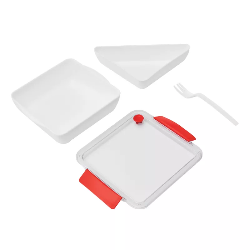 Pojemnik na lunch - biały, czerwony (56-0306025)