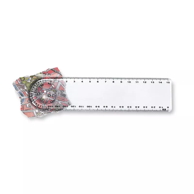 Linijka 15 cm z lupą i kątomierzem LASTA - Przezroczysty (KC3102-22)