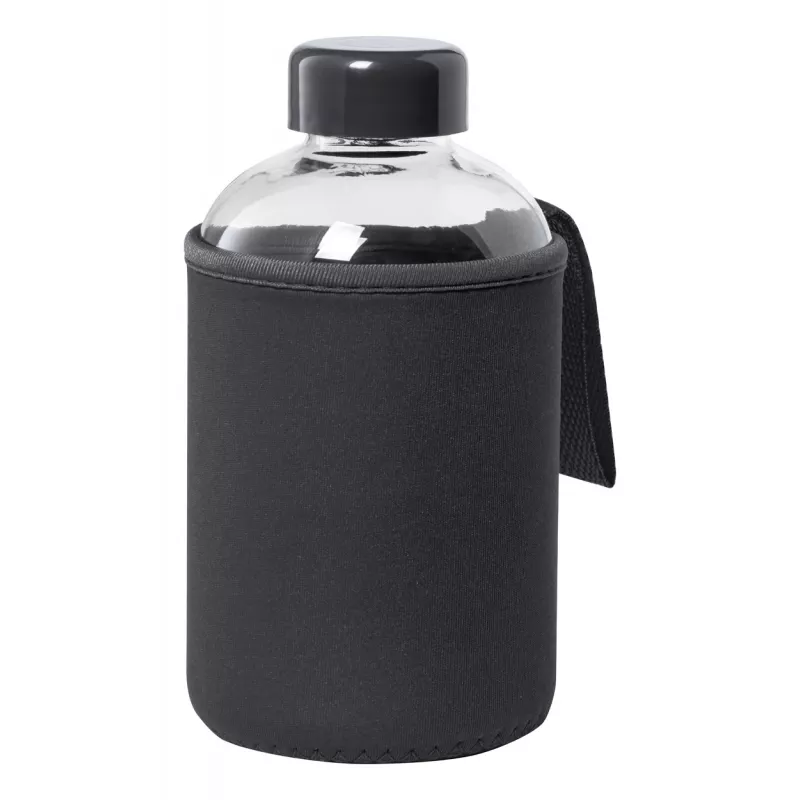 Butelka szklana w pokrowcu Flaber 600 ml - czarny (AP721944-10)