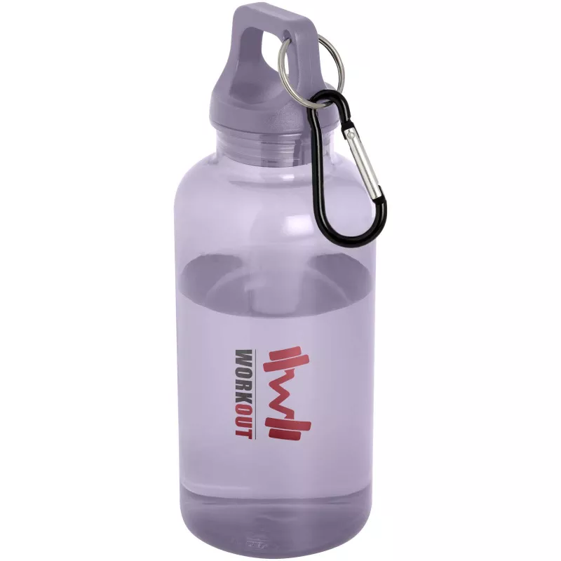 Oregon butelka na wodę o pojemności 400 ml z karabińczykiem wykonana z tworzyw sztucznych pochodzących z recyklingu z certyfi - Liljowy (10077835)