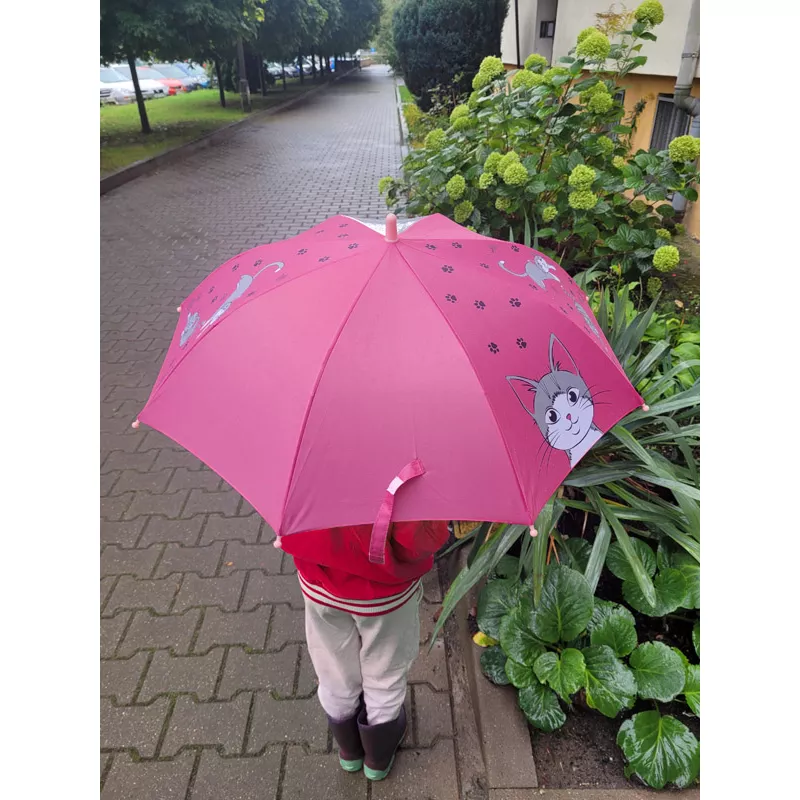 Parasol dziecięcy MIAU - różowy (37064-21)