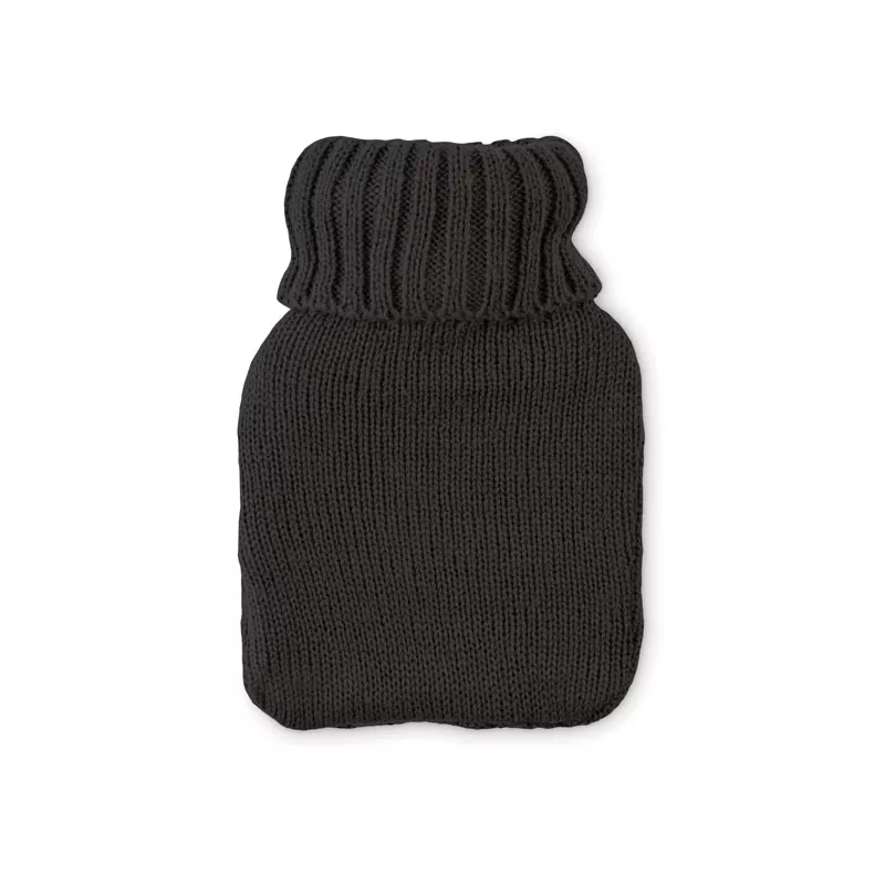 Termofor 400 ml w dzianinowym pokrowcu TOASTY - Czarny (MO2720-03)