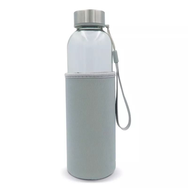 Szklana butelka w pokrowcu 500 ml - szary transparentny (LT98822-N0461)