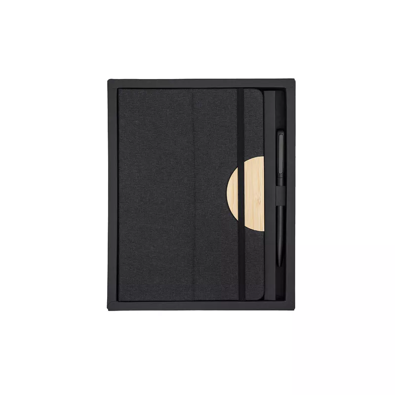 Zestaw notes z długopisem Fold - czarny (R64209.02)