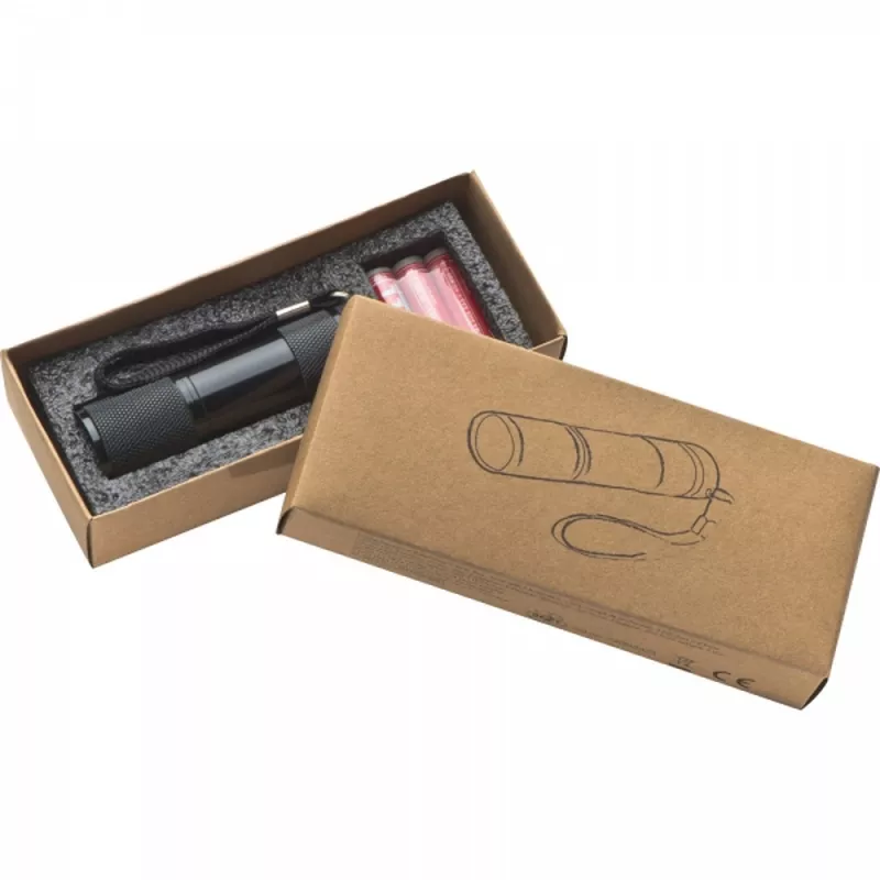 Latarka metalowa 9 LED DUNCAN - czarny (8875703)