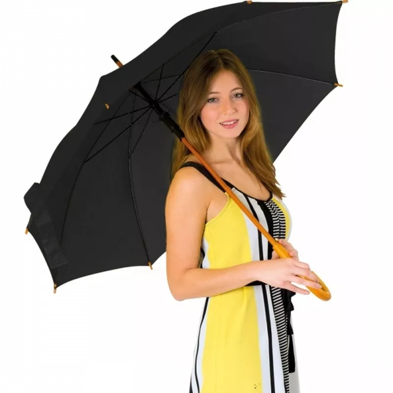 Parasol automatyczny drewniany Ø105 cm NANCY - czarny (513103)
