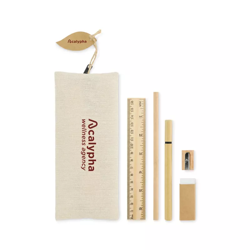 Zestaw piśmienniczy z linijką w etui JUCOSET - Czarny (MO2916-03)