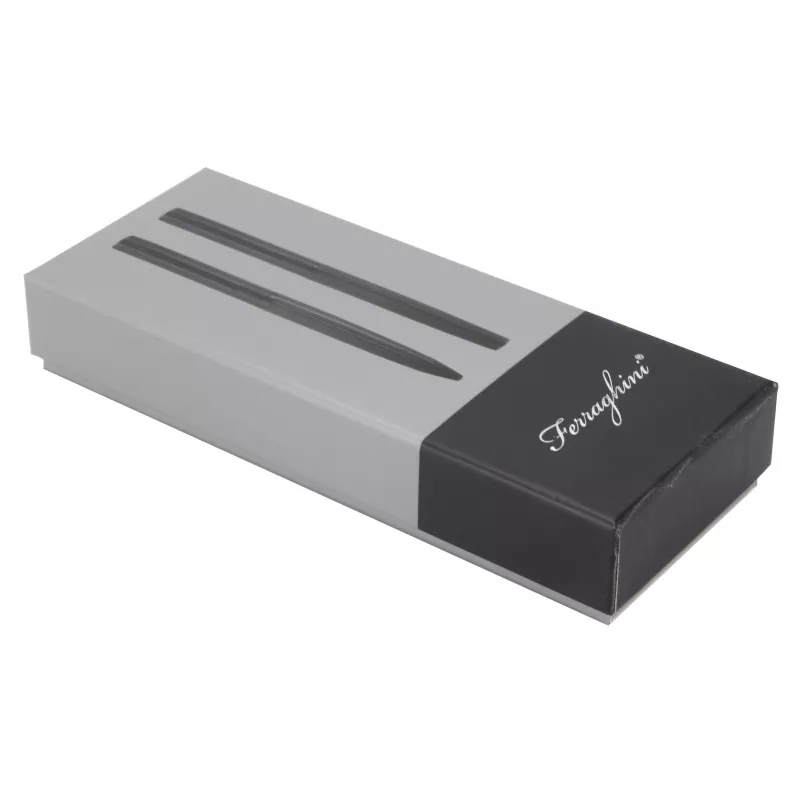 Zestaw piśmienny długopis i pióro kulkowe Ferraghini GLADYS - czarny (F24103)