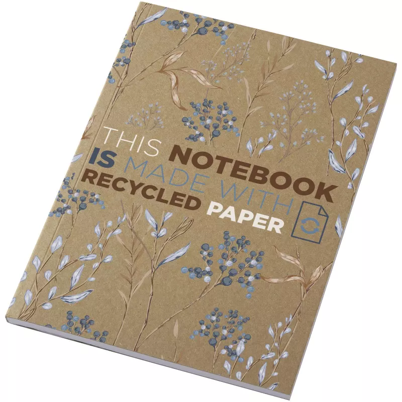 Notatnik A5 Novella Austen z miękką okładką z materiału z recyklingu, papier pakowy — 50 kartek - Piasek pustyni (21026506)