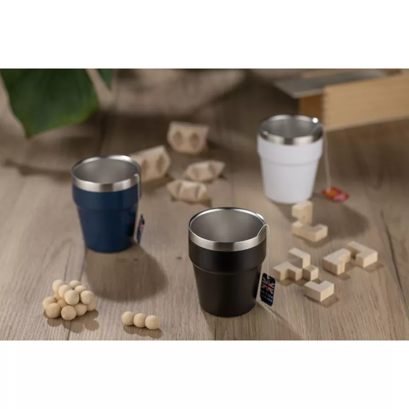 Kubek z recyklingowanej stali nierdzewnej MAKEL 300 ml - czarny (16404-02)