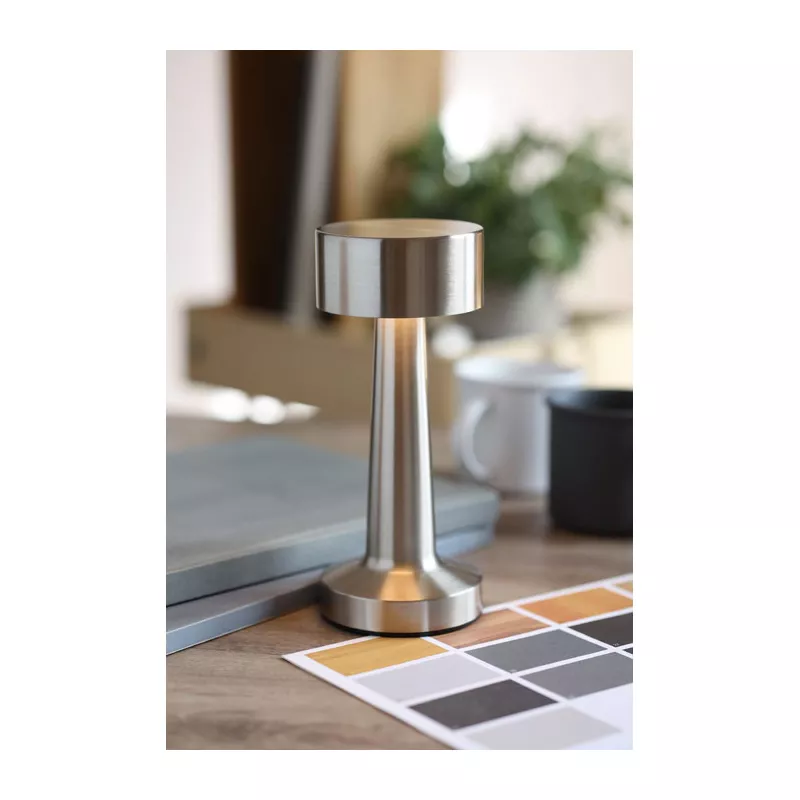 Lampka stołowa LED metalowa 1200 mAh HIERLUZ - Srebrny Mat (MO2478-16)