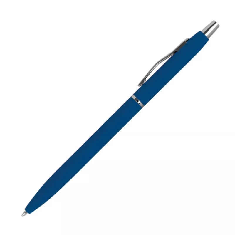 Długopis metalowy - gumowany - niebieski (1071504)