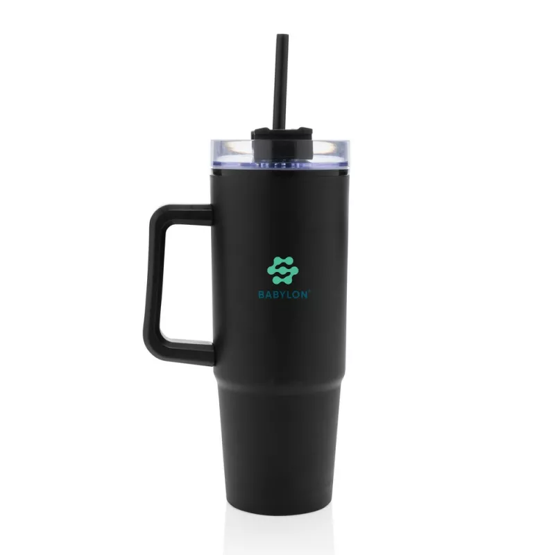 Kubek podróżny 900 ml Tana, plastik z recyklingu - czarny (P437.101)