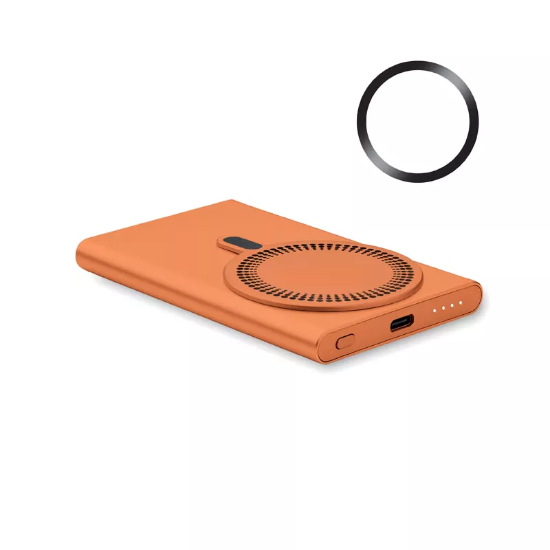 Powerbank magnetyczny 5000 mAh 15W z aluminium PAWTT - Pomaranczowy (MO2442-10)