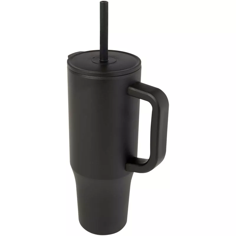 Brady izolowany kubek z certyfikatem RCS o pojemności 900 ml z silikonową słomką - Czarny (10086790)